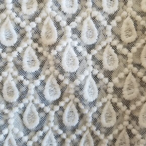 H&M Long Sleeve Sheer Lace Cream Ivory Blouse Size M Medium - Picture 4 of 4